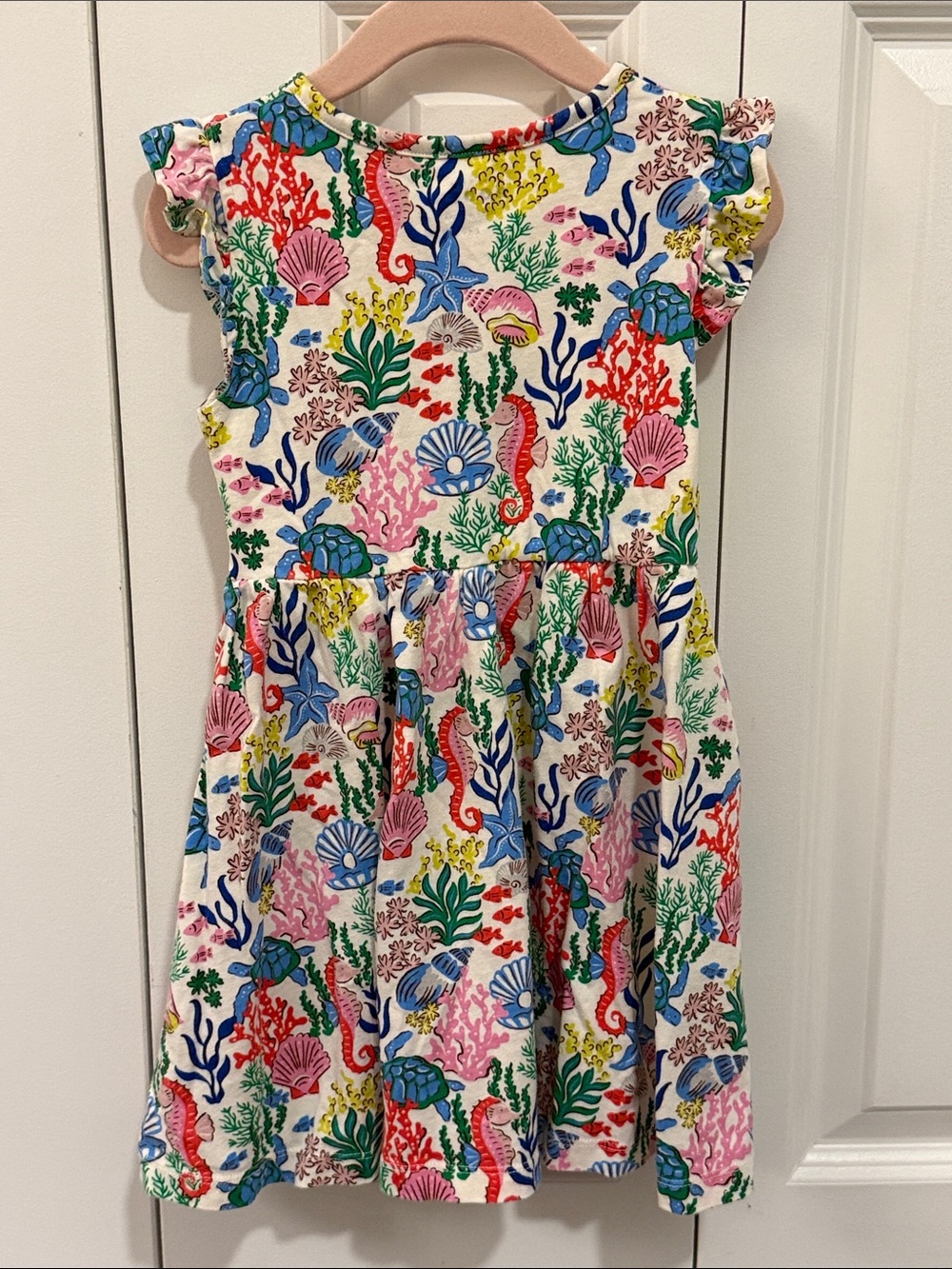 Mini Boden Girls' Multicolor Sea Life Ruffle Sleeve Dress size 4-5Y - Picture 3 of 6